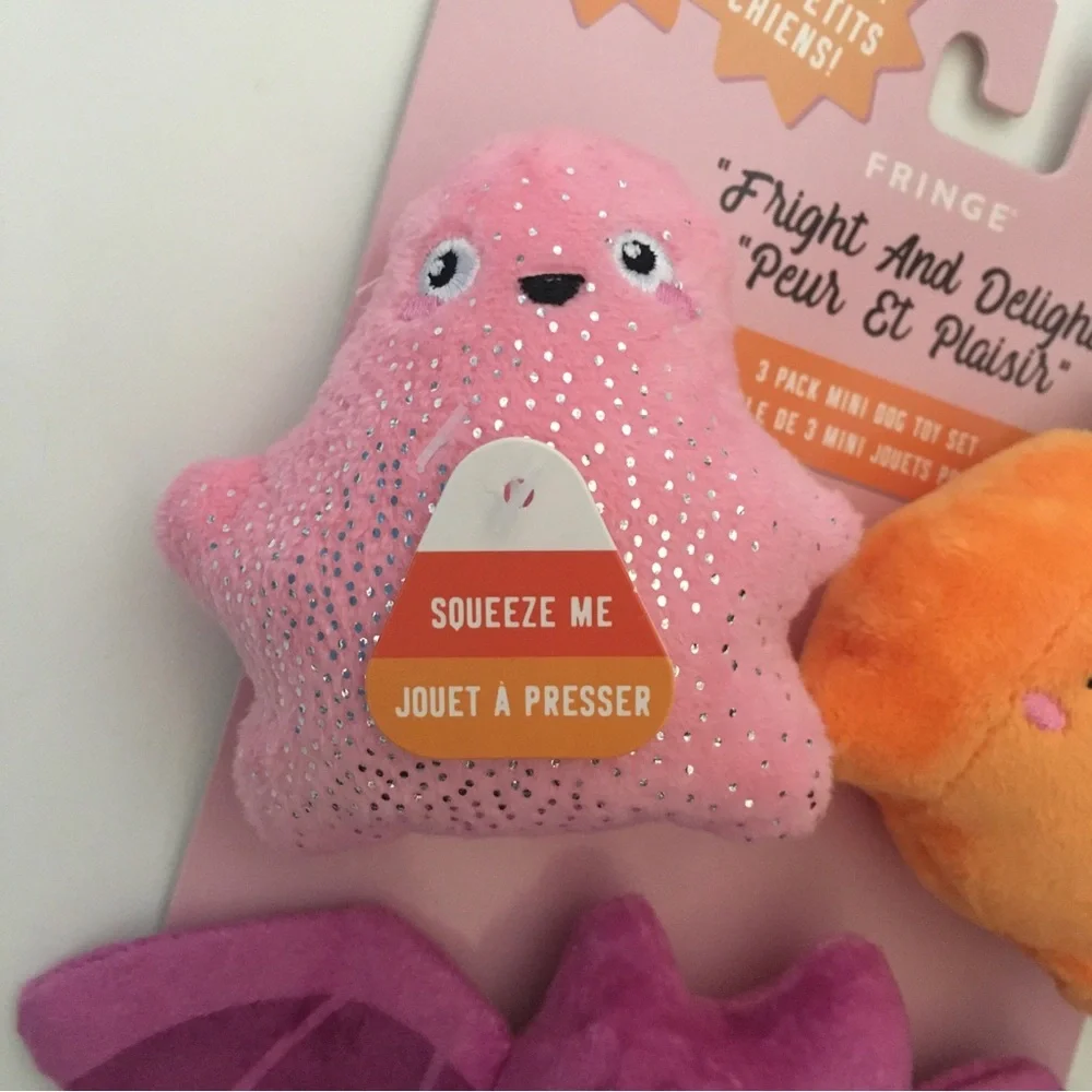 NEW Dog Toys 3 Halloween Plush Squeakers “Fright and Delight” NEW | Fringe